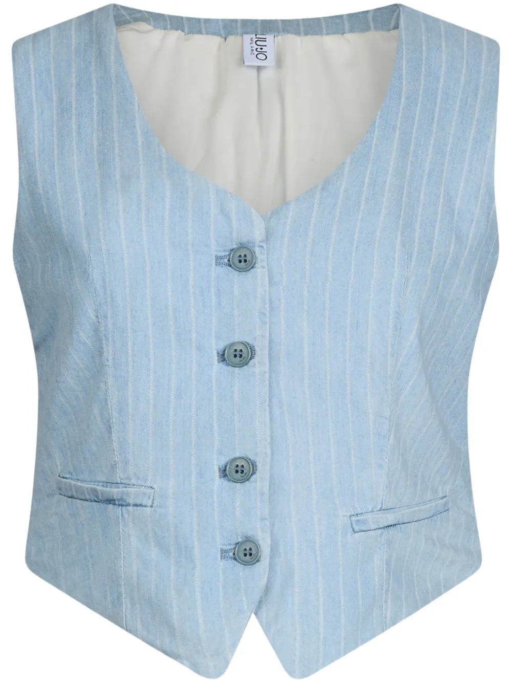 Pinstripe Denim Waistcoat
