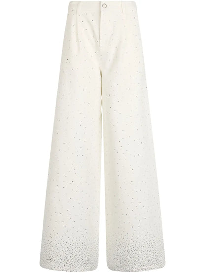 Rhinestone-Embellished Flared Jeans