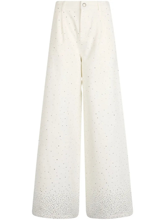 Rhinestone-Embellished Flared Jeans