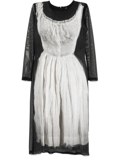 Graphic-Print Long-Sleeved Dress