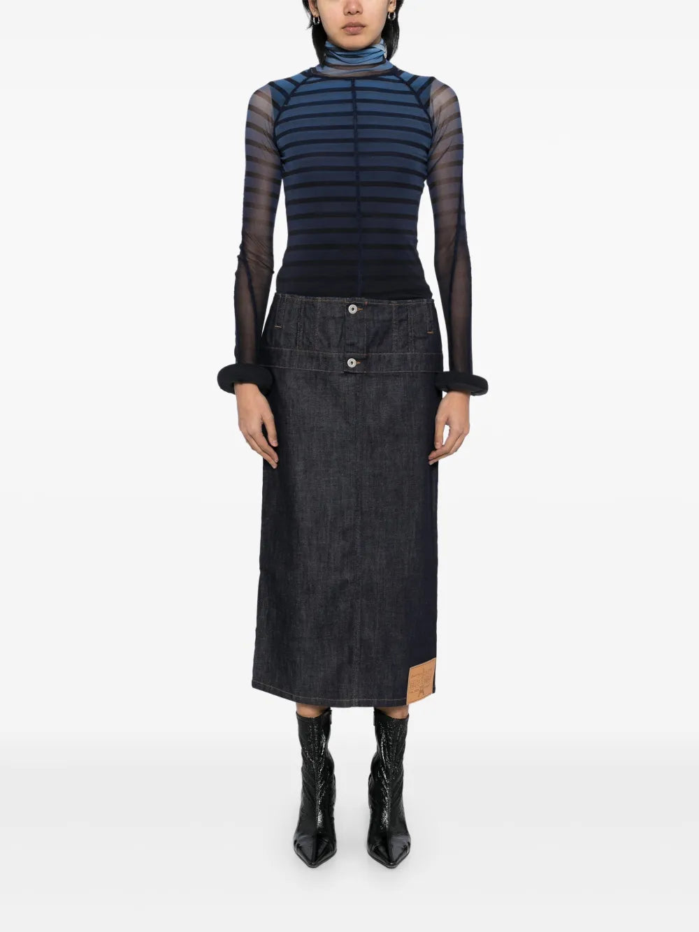 Inverted Denim Skirt