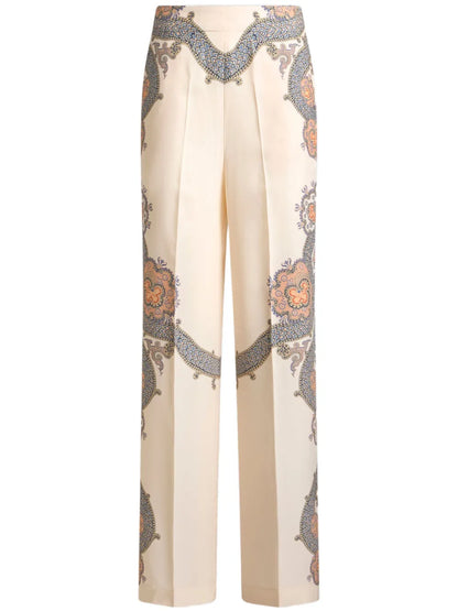 Year Of Snake Silk Palazzo Trousers
