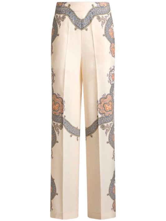 Year Of Snake Silk Palazzo Trousers
