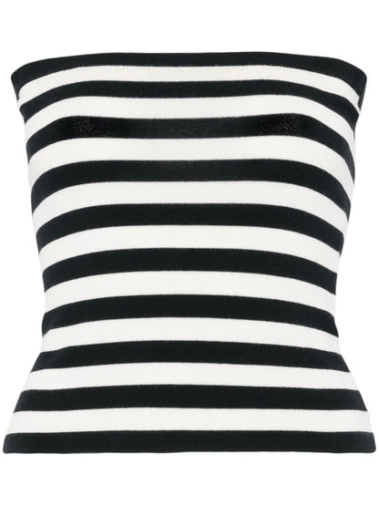 Striped Strapless Top