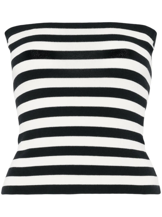 Striped Strapless Top