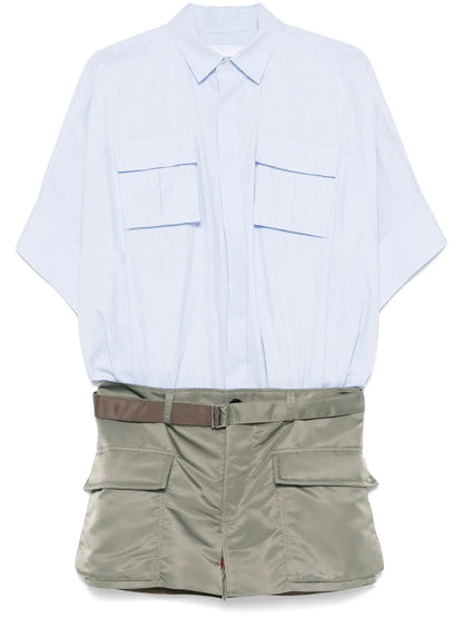 Panelled Mini Shirt Dress