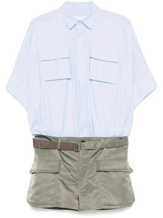 Panelled Mini Shirt Dress