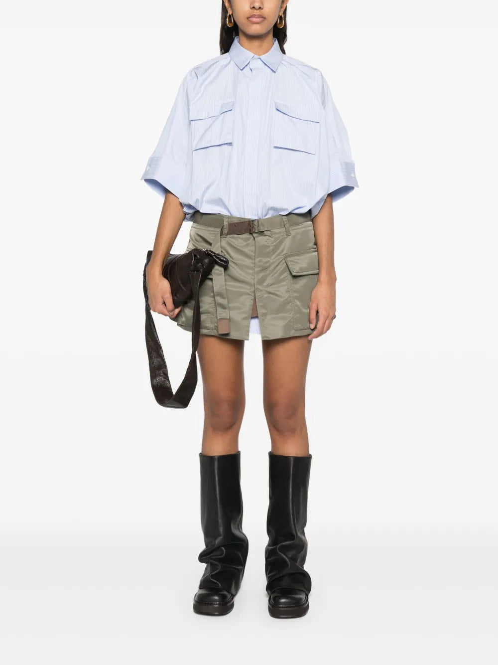 Panelled Mini Shirt Dress