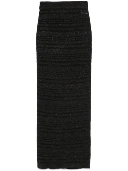 Ribbed-Knit Midi Skirt