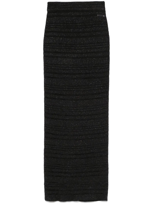 Ribbed-Knit Midi Skirt