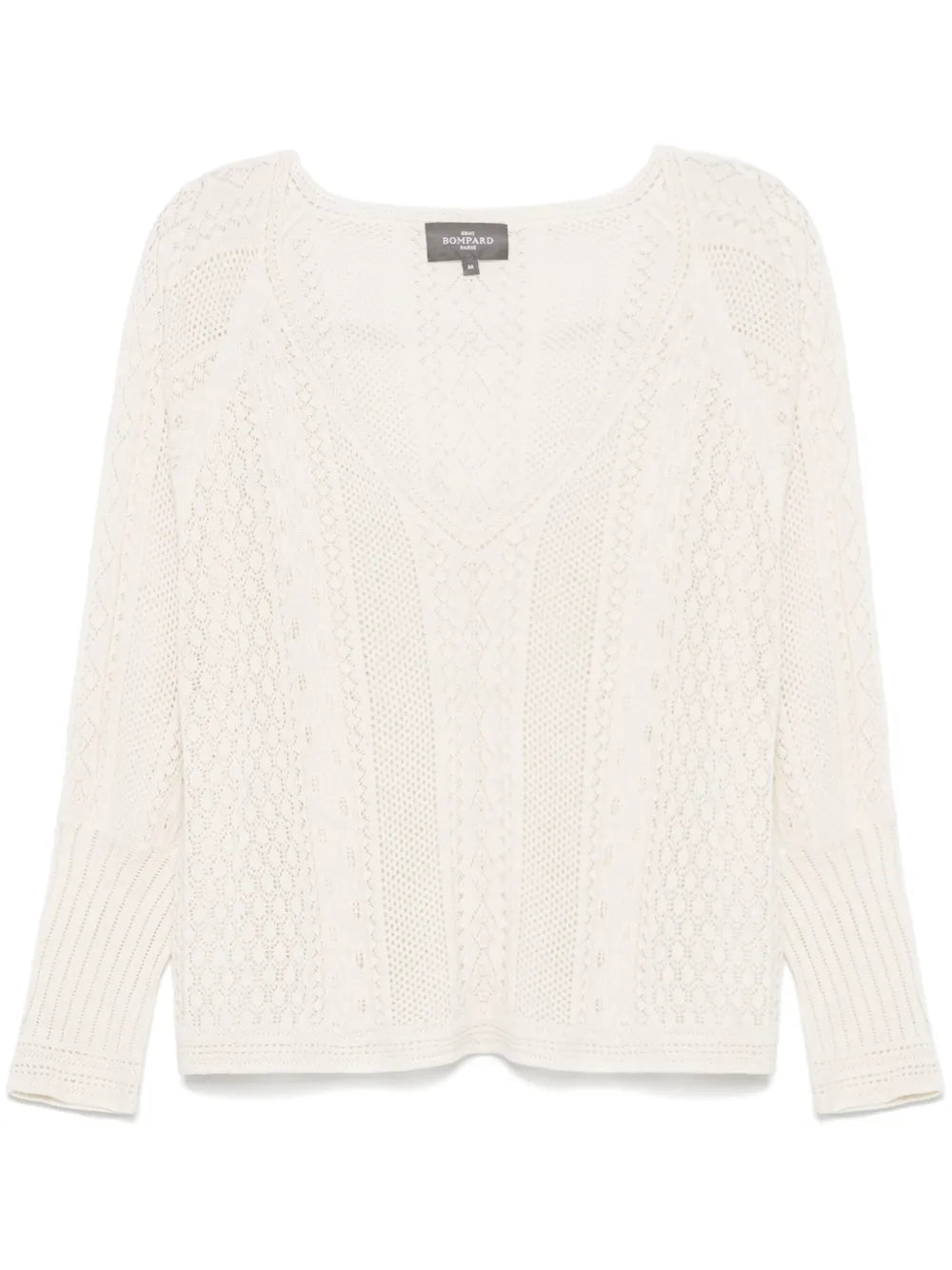 Pointelle-Knit V-Neck Top