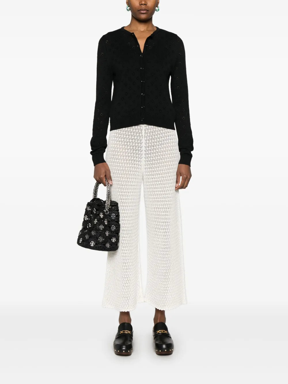 Pointelle-Knit Cardigan