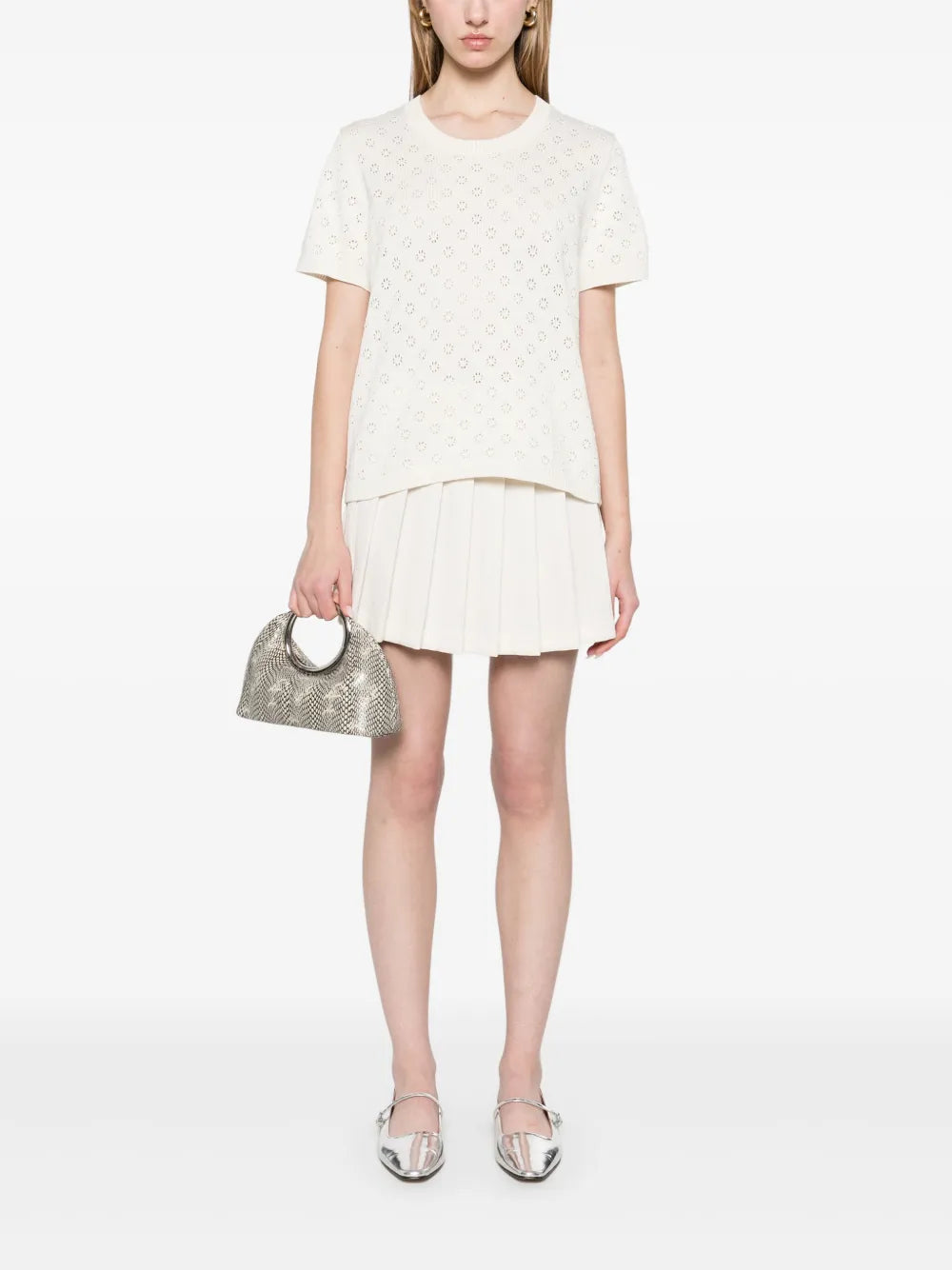 Pointelle-Knit T-Shirt
