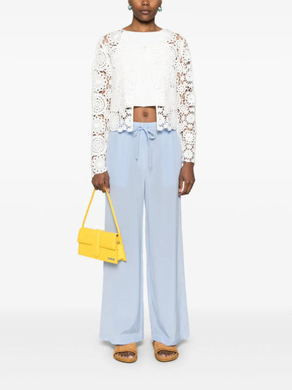 Guipure-Lace Cropped Jacket