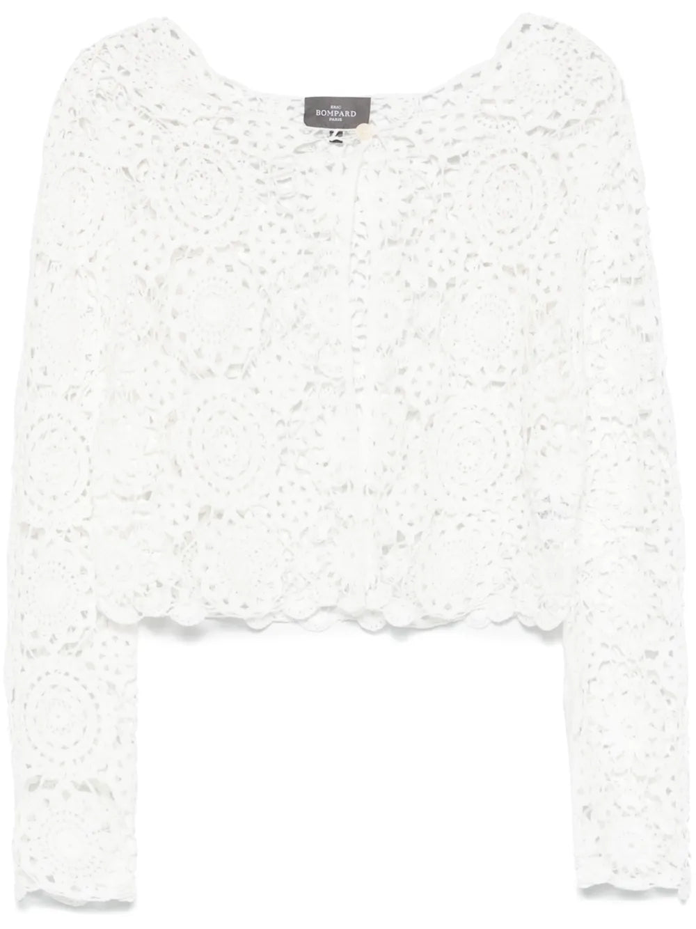 Guipure-Lace Cropped Jacket
