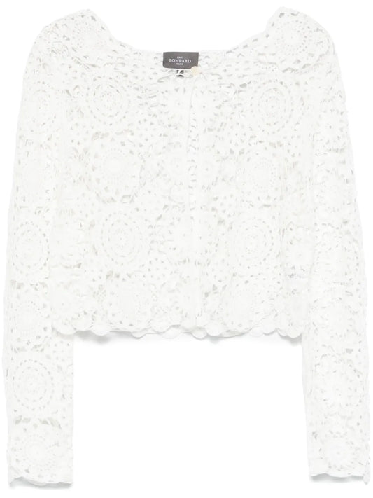 Guipure-Lace Cropped Jacket