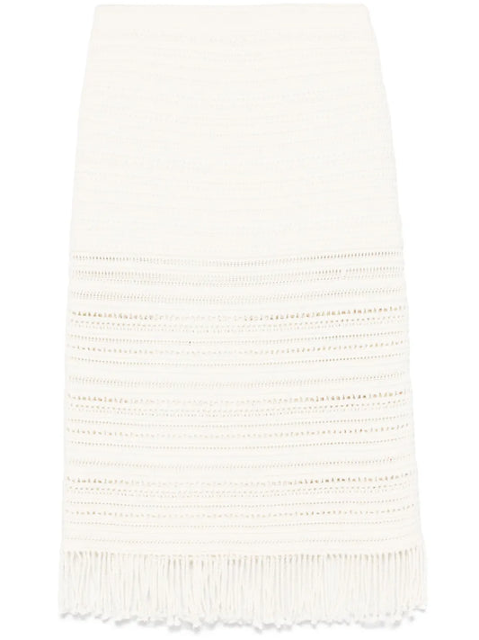 Fringed Midi Skirt