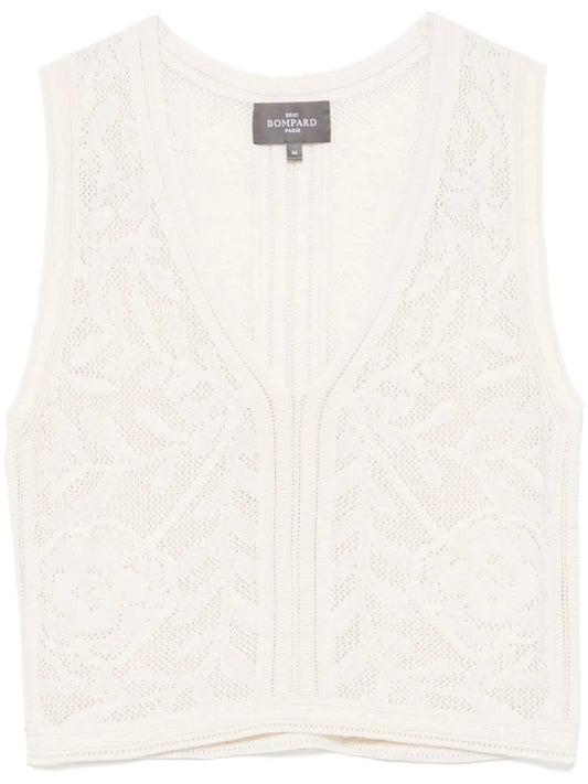 Pointelle V-Neck Vest