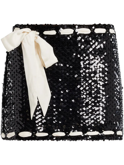 Bow-Embellished Mini Skirt
