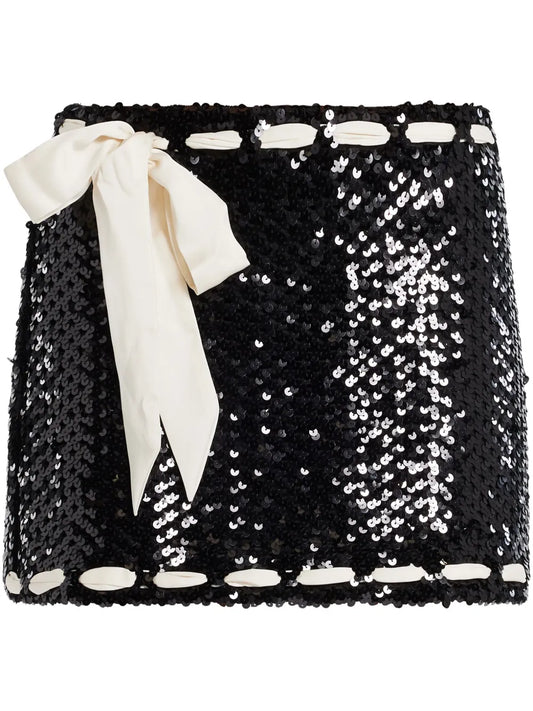 Bow-Embellished Mini Skirt