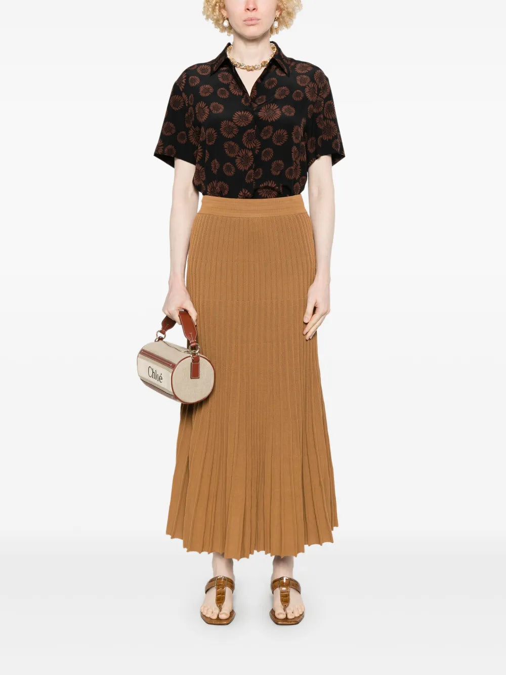 Pleated Midi Skirt