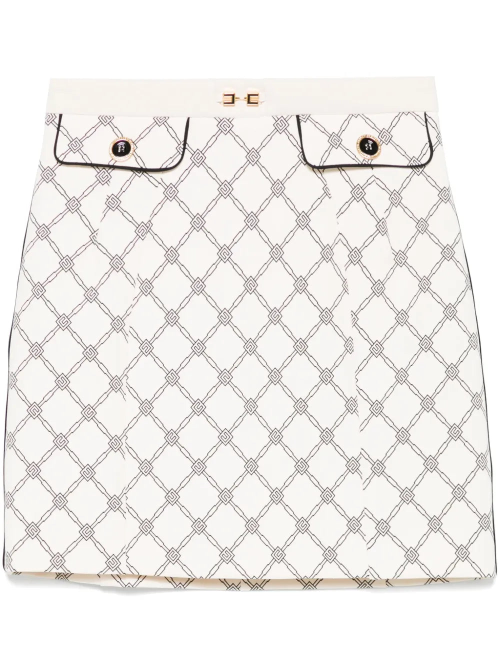 Diamond-Print Crepe Mini Skirt