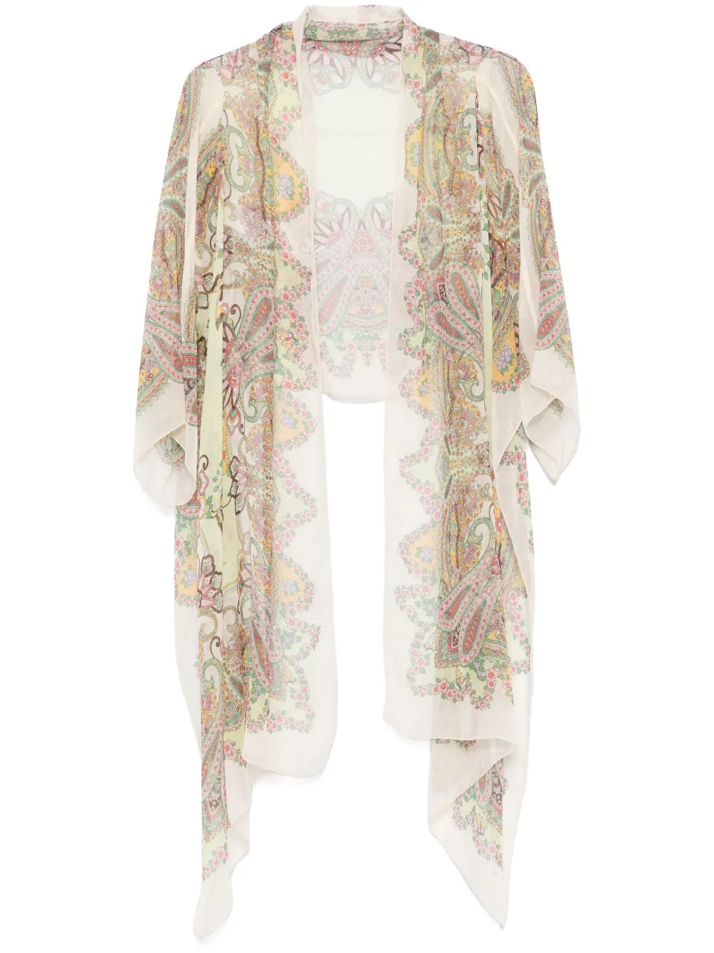 Paisley-Print Silk Cape