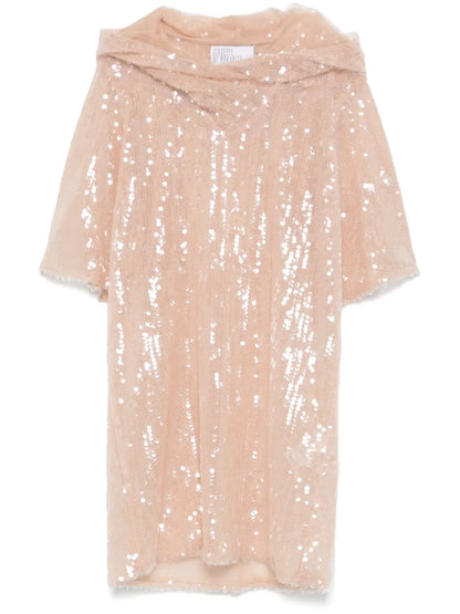 Sequin-Embellished Mini Dress