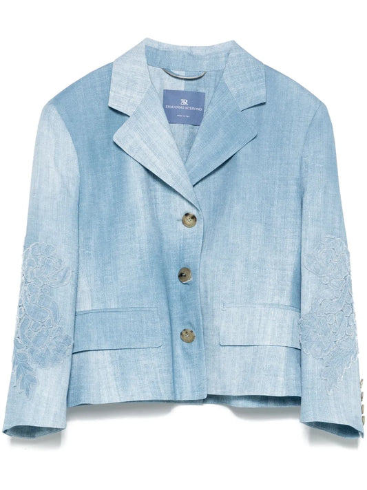 Lace-Appliqué Blazer