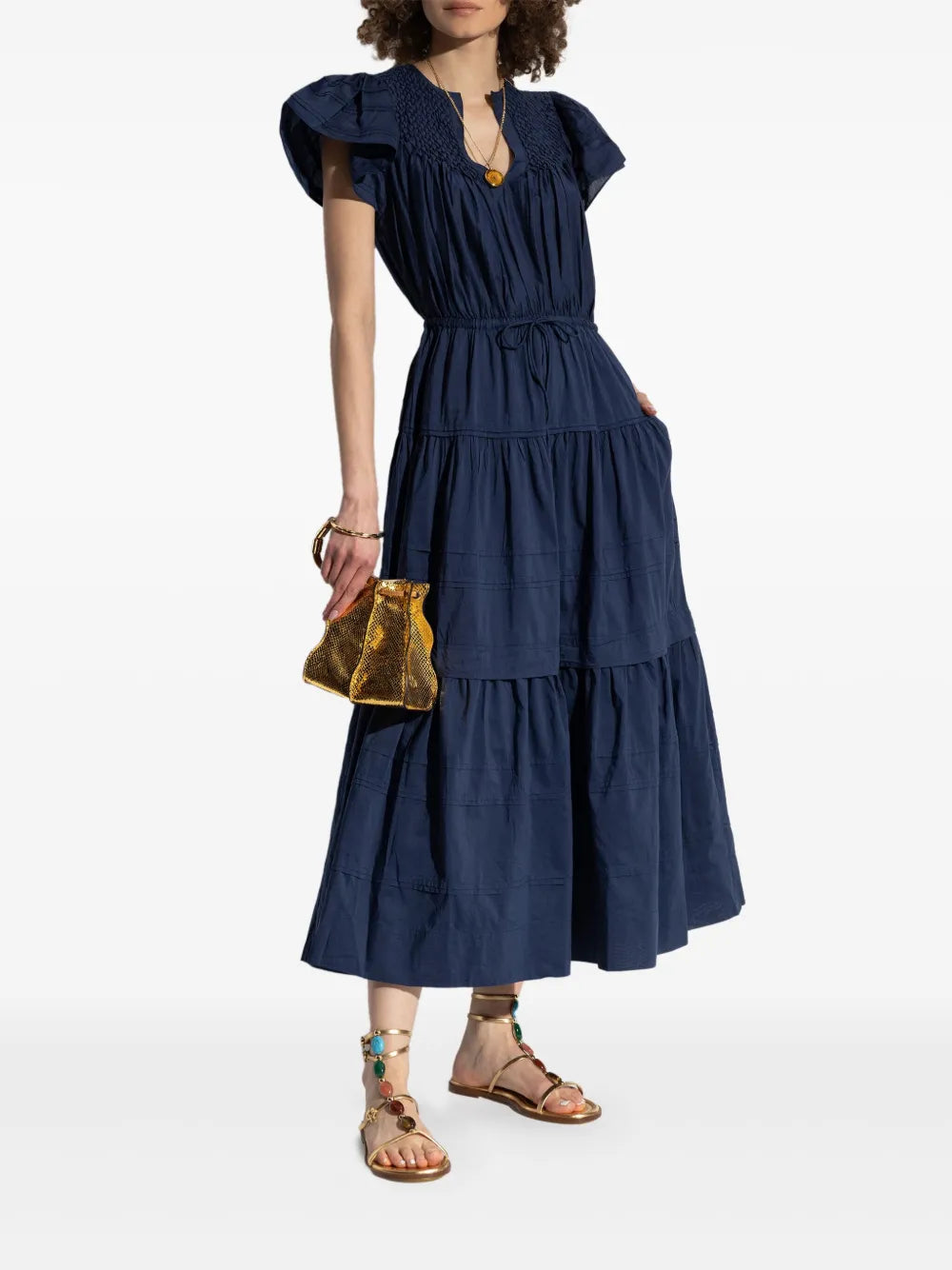Pleated Midi Dress