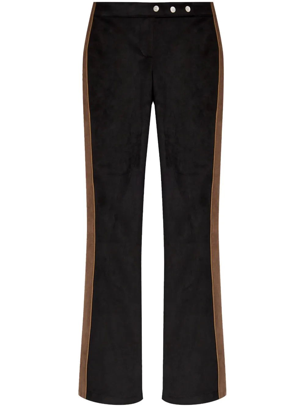 Stripe-Detail Flared Trousers