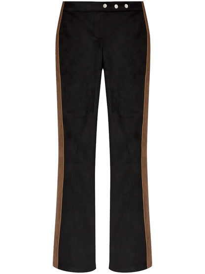 Stripe-Detail Flared Trousers