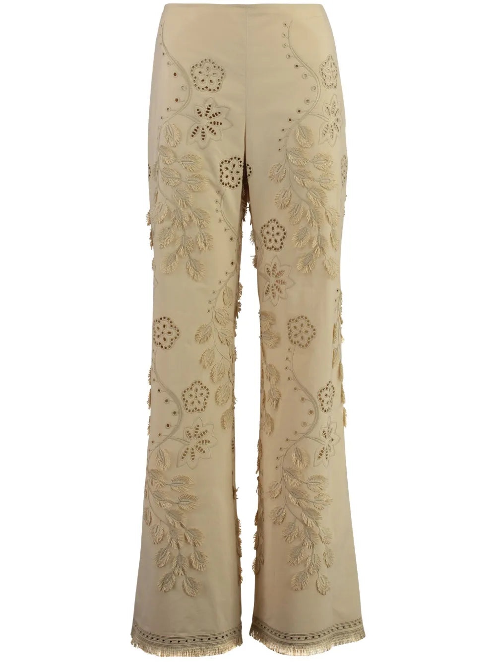 Embroidered Flared Trousers