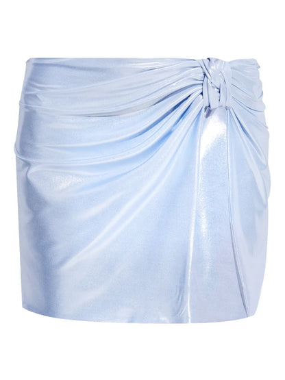 Metallic-Finish Mini Skirt