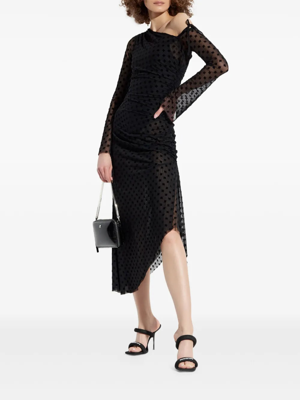 Logo-Flocked Midi Dress
