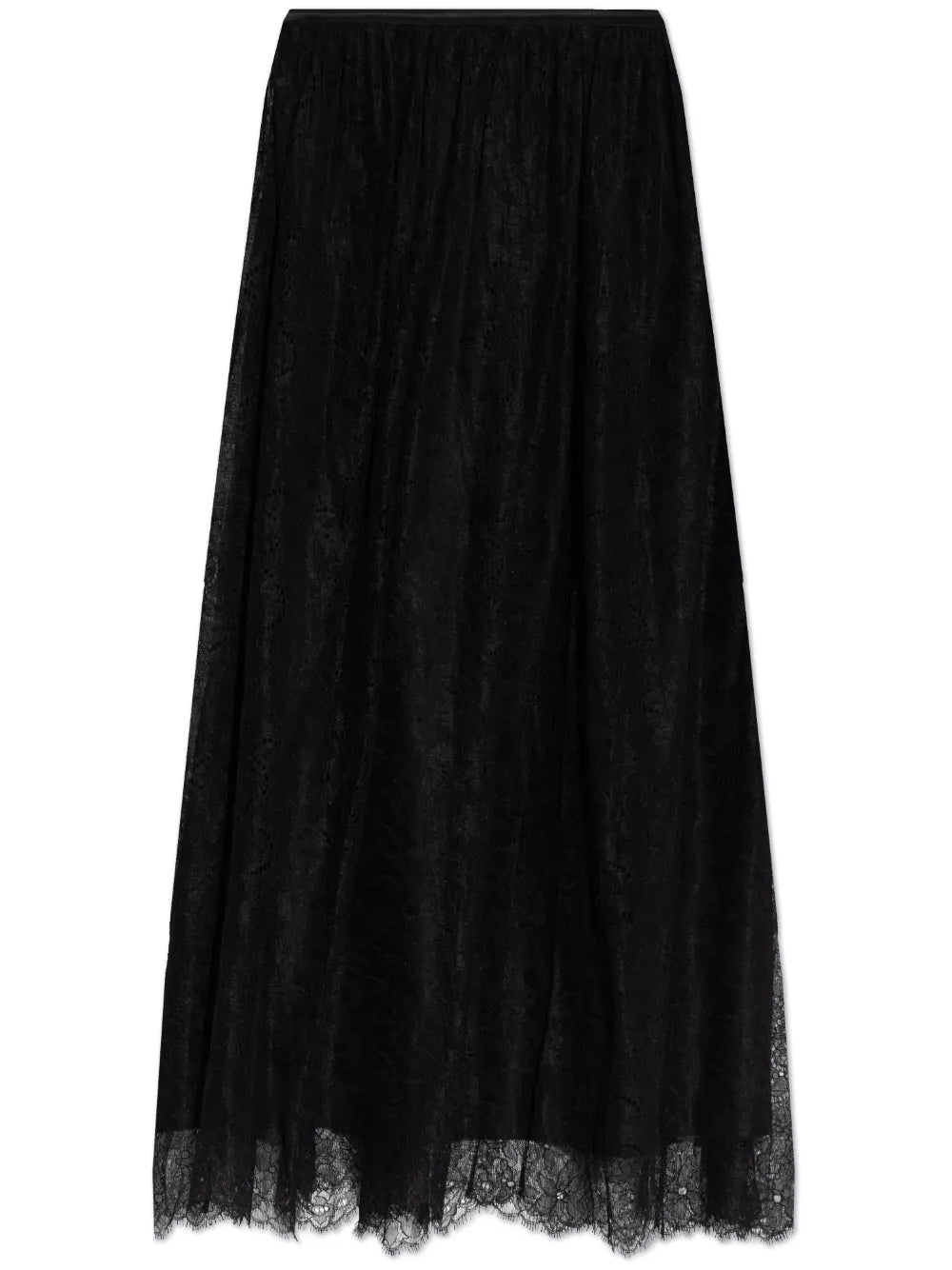 Lace-Detailing Midi Skirt