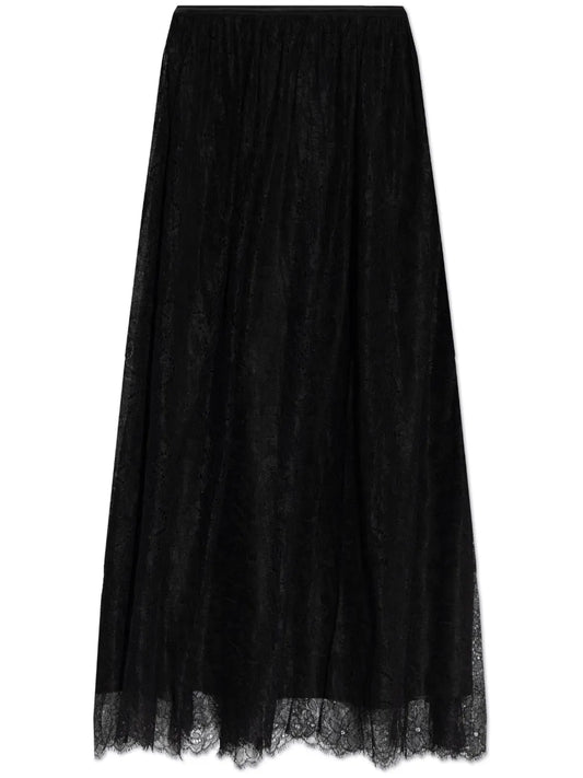 Lace-Detailing Midi Skirt