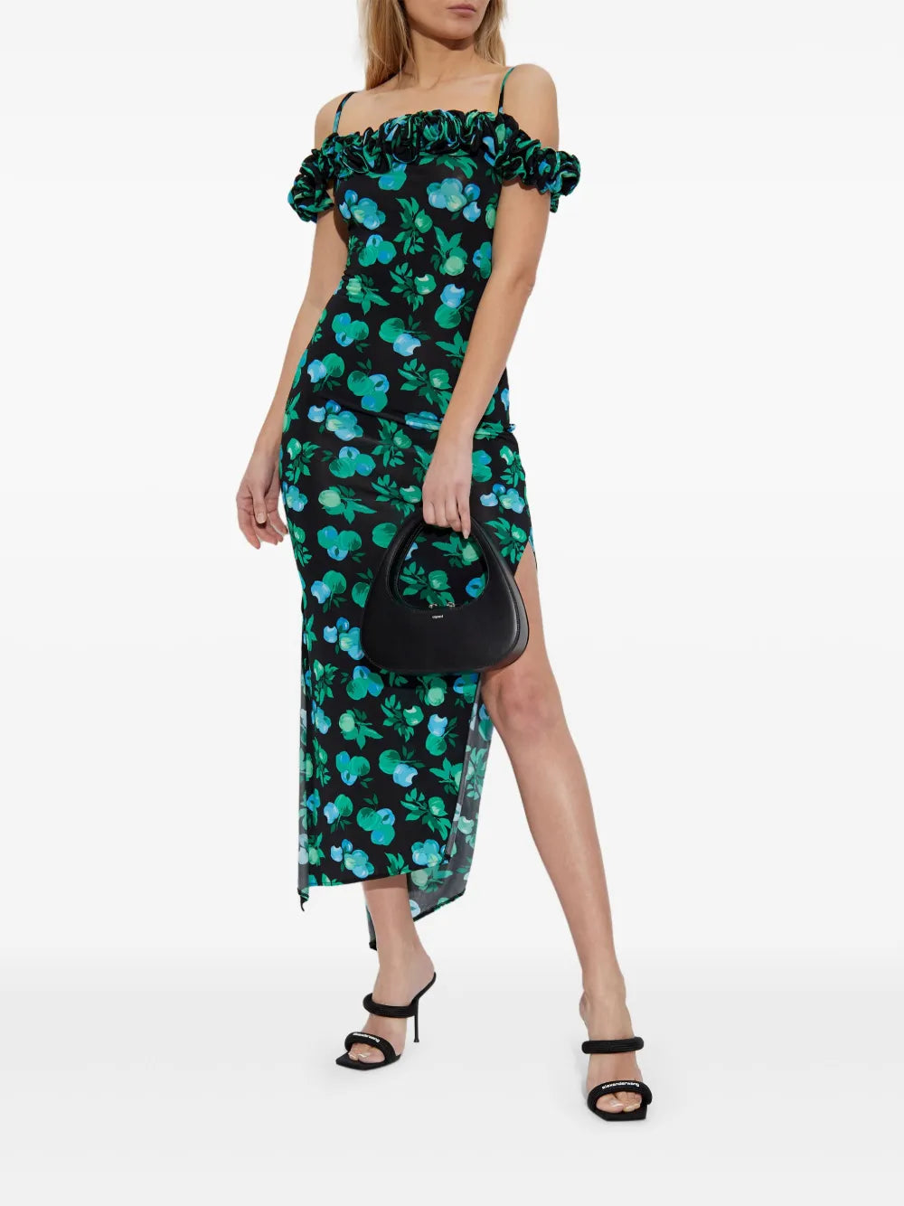 Ruffle-Detail Midi Dress