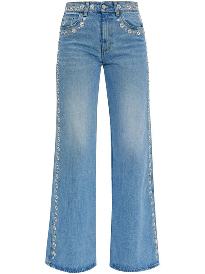 Studded High-Rise Jeans