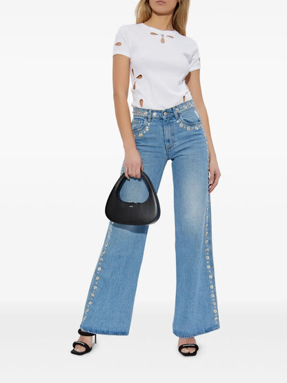 Studded High-Rise Jeans