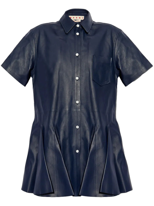 Leather Shirt Dress