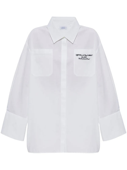 Embroidered Logo Shirt Dress