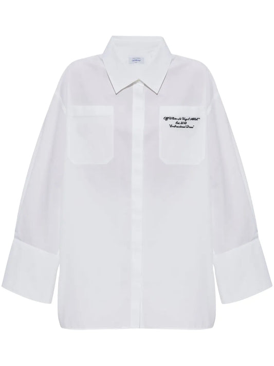 Embroidered Logo Shirt Dress