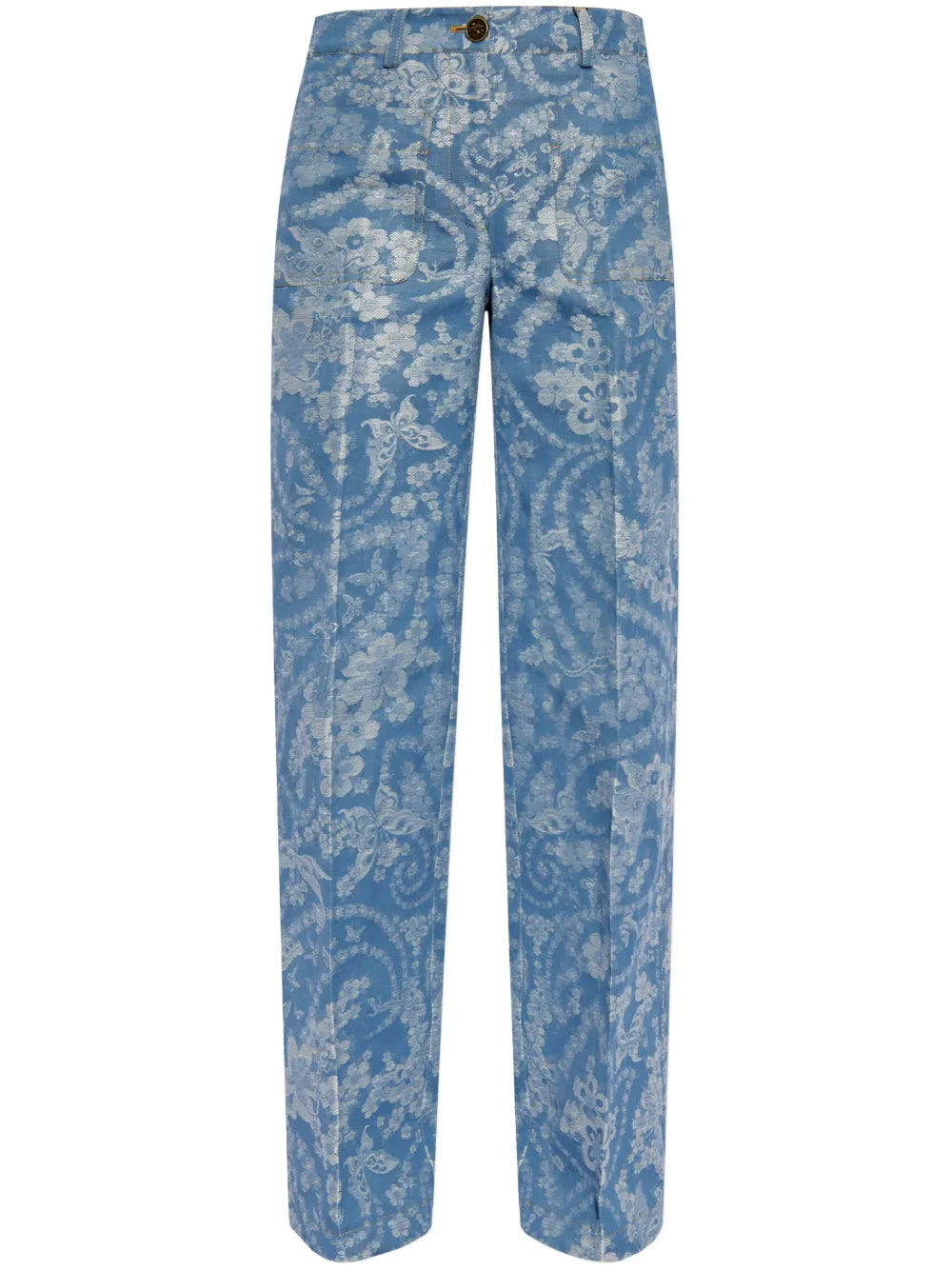 Floral-Print Jeans