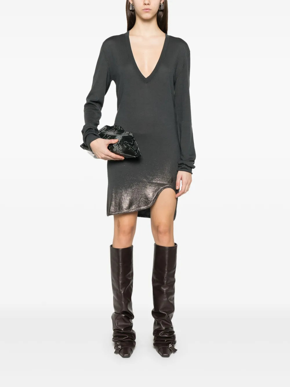 Lurex-Detail Mini Dress