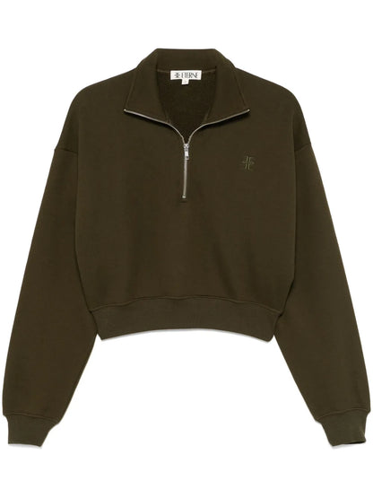 Cropped Half-Zip Sweatshirt