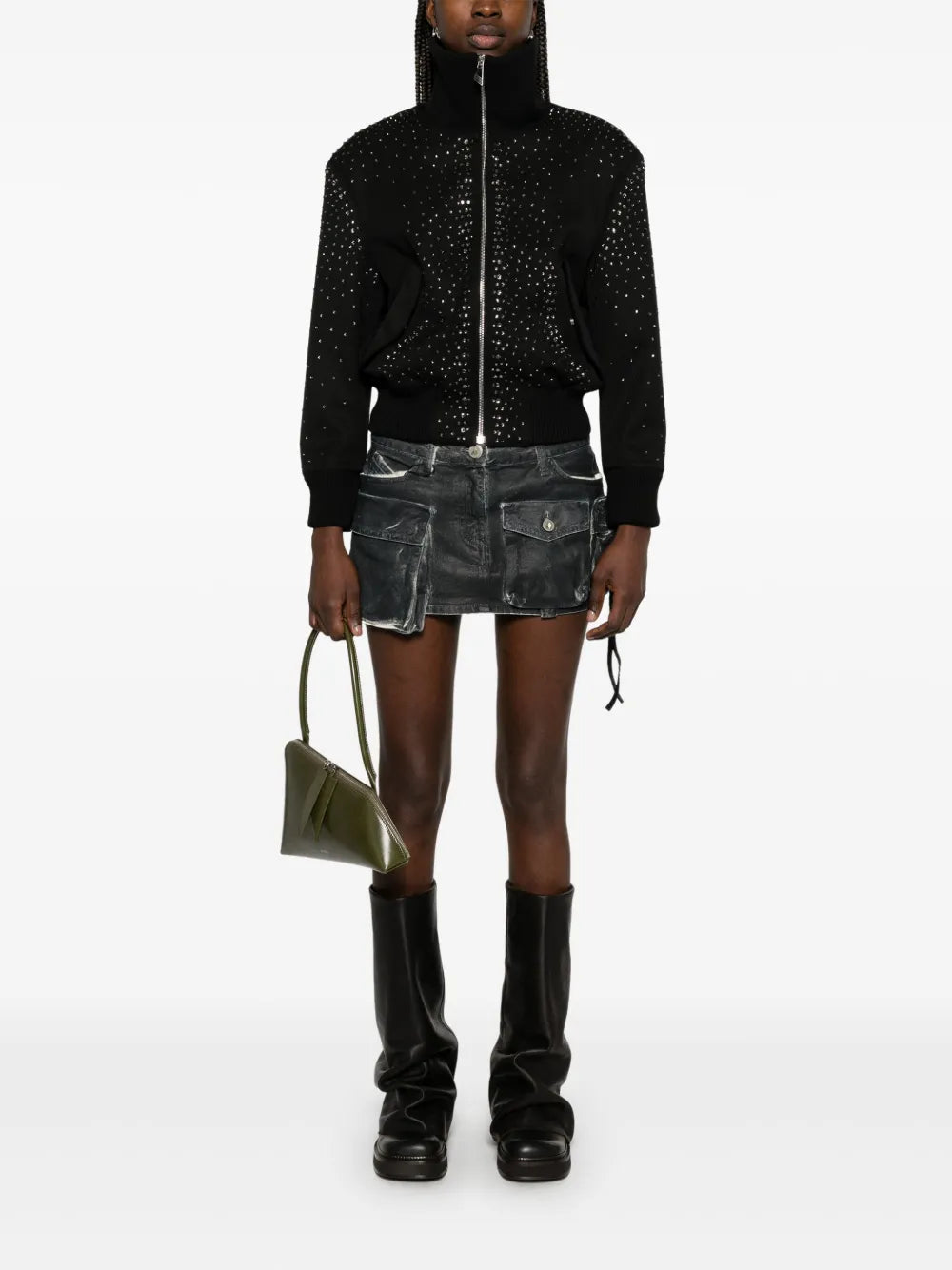 Crystal-Embellished Bomber Jacket