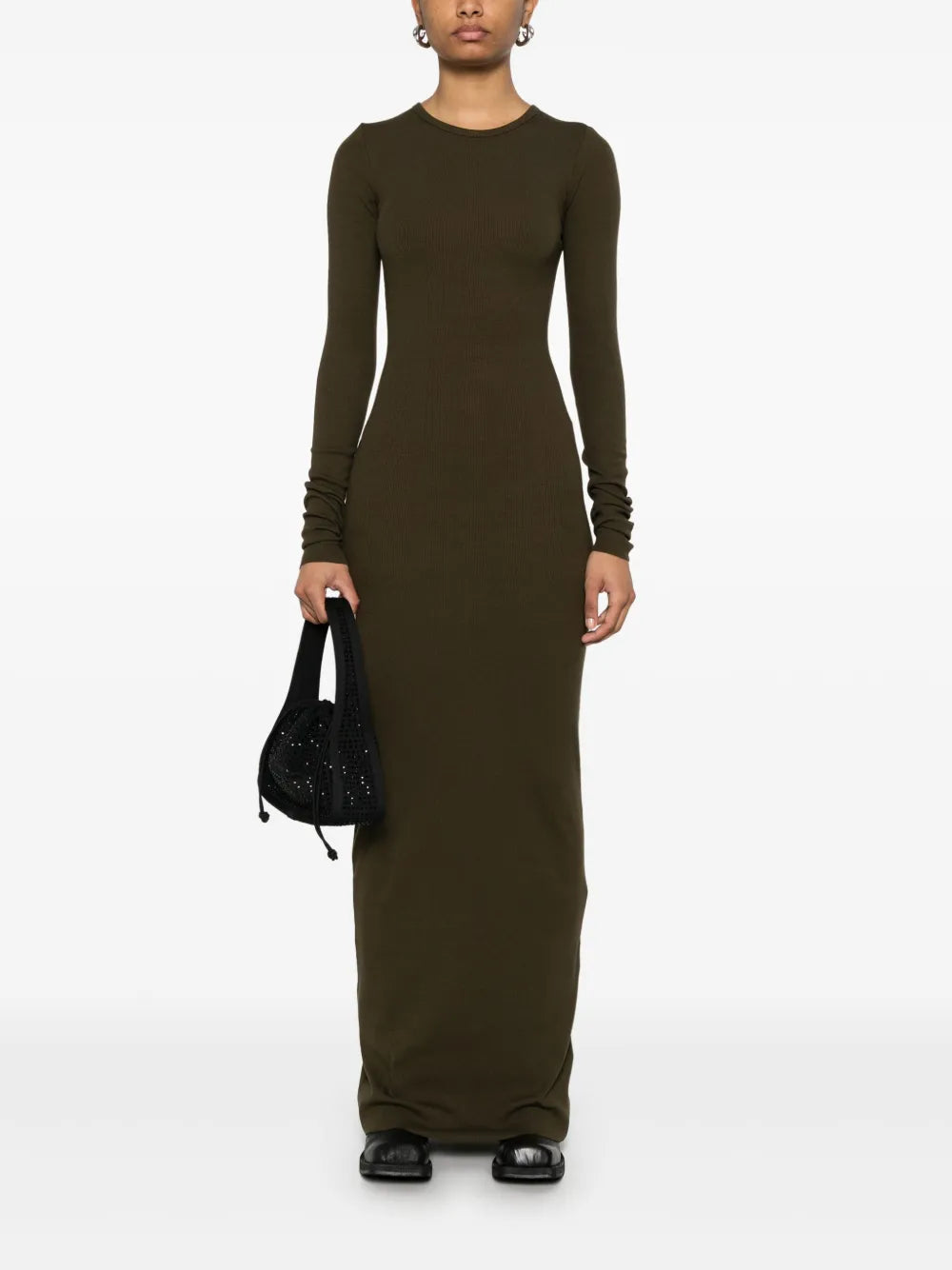 Longsleeved Crew-Neck Maxi Dress
