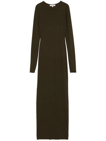 Longsleeved Crew-Neck Maxi Dress