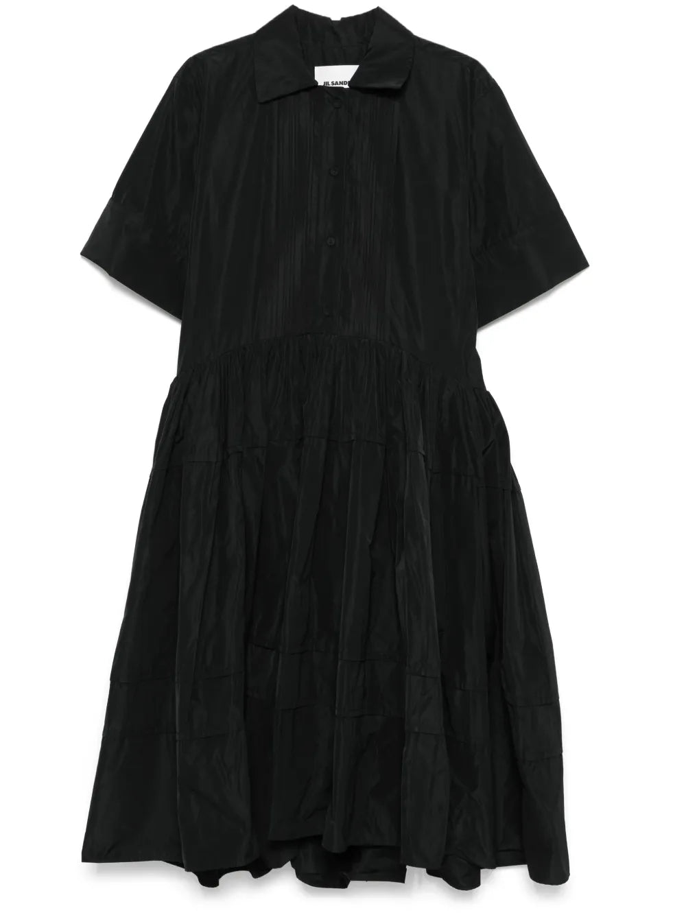 Pintuck-Detailed Midi Dress